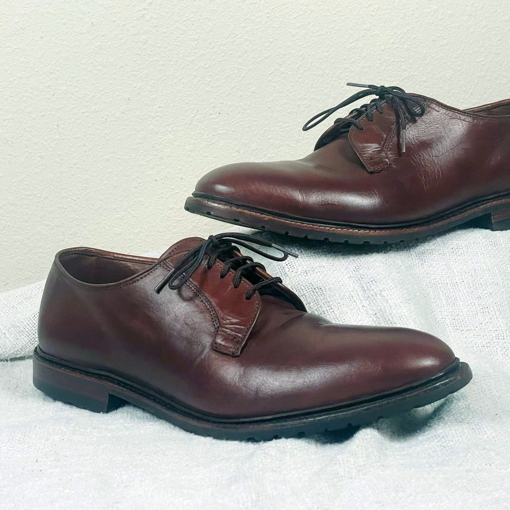 Allen Edmonds Black Hills Men's 12 E Wide Leather Plain-Toe Derby Blucher Shoes